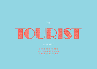 Obraz premium Vector of stylized modern font and alphabet 