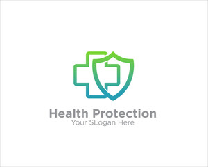 medical protection logo designs for healthy care logo