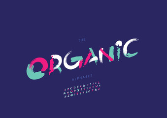 Vector of stylized modern font and alphabet