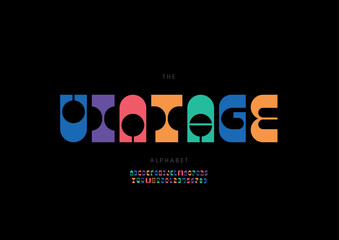 Vector of stylized modern font and alphabet