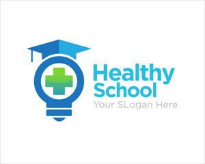 health school logo design simple modern for medical service and study