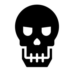 Skull Creepy Spooky solid glyph icon