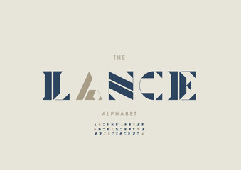 Vector of stylized modern font and alphabet