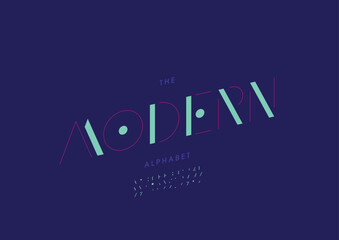 Vector of stylized modern font and alphabet