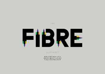 Vector of stylized modern font and alphabet