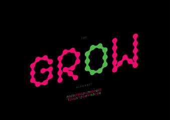 Vector of stylized modern font and alphabet