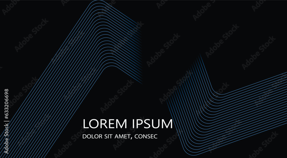 Poster abstract glowing circle lines on dark background. futuristic technology concept. abstract background