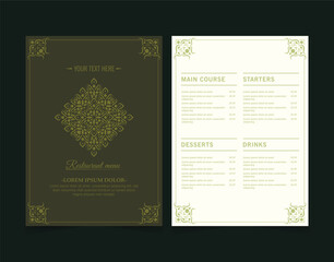 Menu Layout with Ornamental Elements