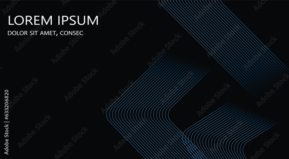 Poster abstract glowing circle lines on dark background. futuristic technology concept. abstract background