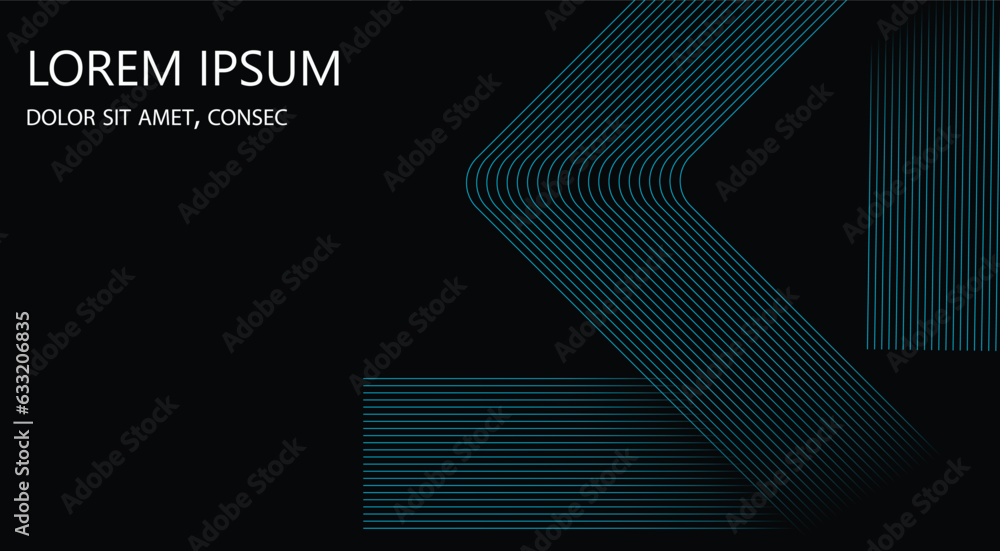 Poster abstract glowing circle lines on dark background. futuristic technology concept. abstract background