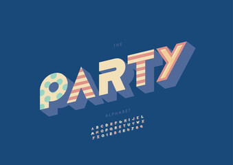 Vector of stylized modern font and alphabet