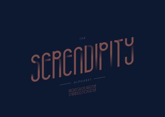 Vector of stylized modern font and alphabet