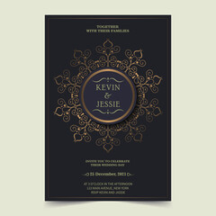 Elegant wedding invitation with pattern motif