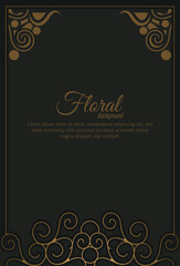 Luxury gold decorative floral frame background