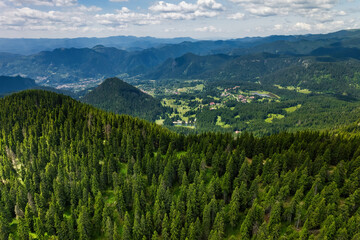 Beautiful landscape view of peaks of Rhodope mountains