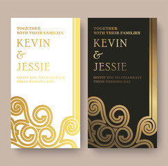 Elegant wedding invitation with pattern motif © Zein Republic Studio