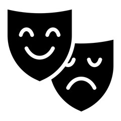 Theater Mask or Drama solid glyph icon