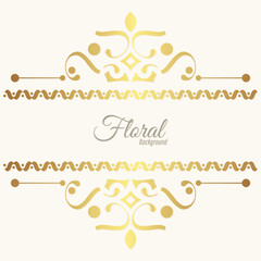 Floral background golden banner design