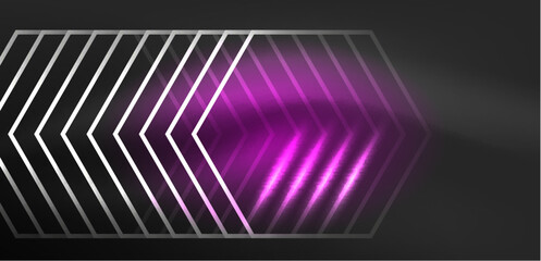Hexagon abstract background. Techno glowing neon hexagon shapes vector illustration for wallpaper, banner, background, landing page, wall art, invitation, prints, posters