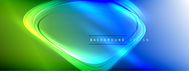 Vector abstract background - liquid transparent bubble shapes on fluid gradient with shadows and light effects