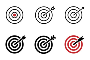 arrow target vector icon, focus, aim, logo, symbol with multiple options, editable