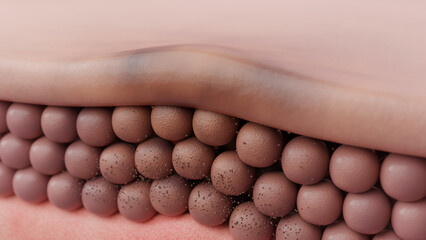 Skin melasma or dark spot, acne scare for skin treatment product concept. 3D rendering.