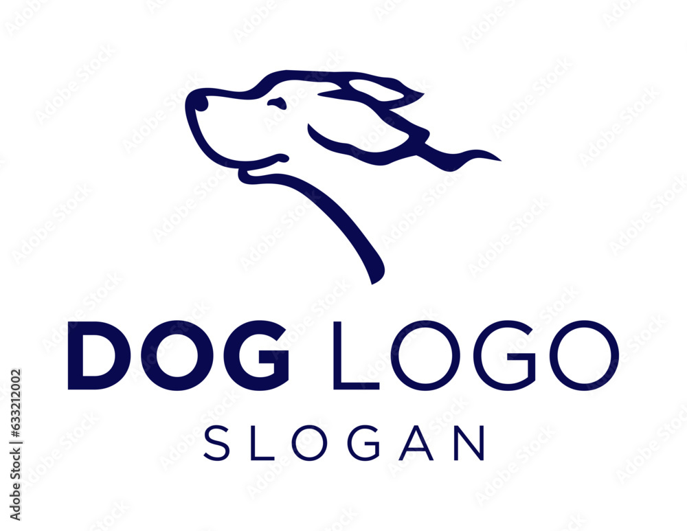 Poster logo about dog on a white background. created using the coreldraw application.