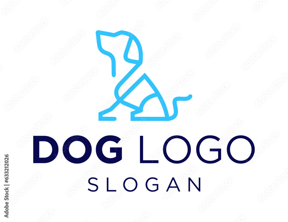 Poster logo about dog on a white background. created using the coreldraw application.