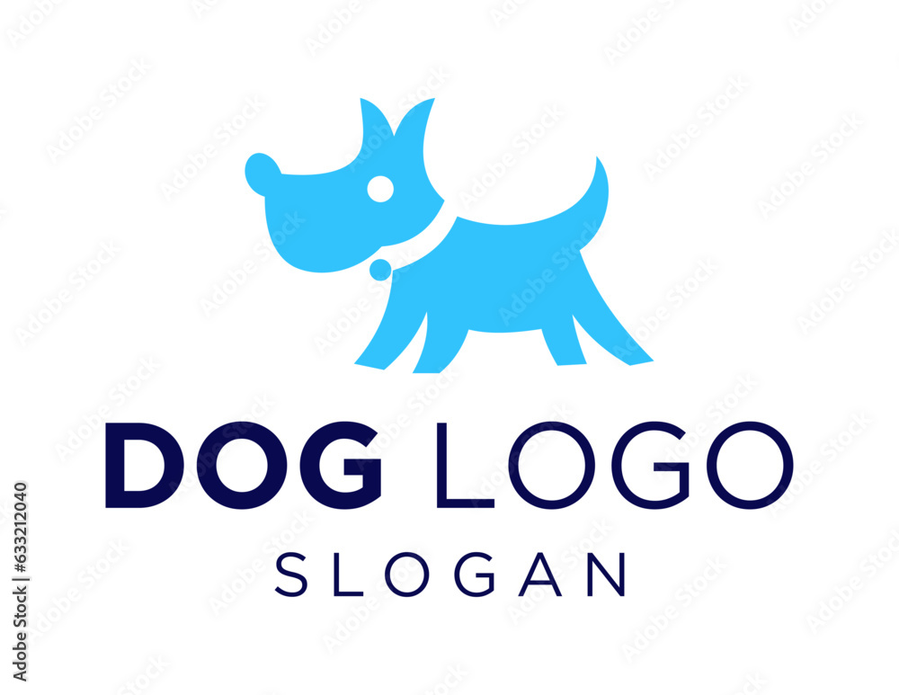 Poster logo about dog on a white background. created using the coreldraw application.