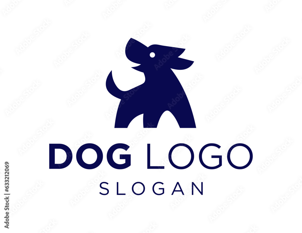Poster logo about dog on a white background. created using the coreldraw application.