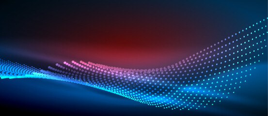 Obraz premium A sleek and stylish design featuring a blue smooth neon wave glowing against a dark background, perfect for adding a modern and edgy touch to any project