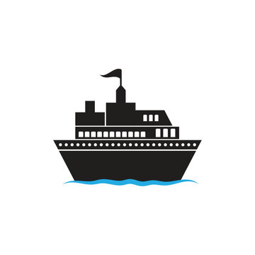 recommend clip art: Cruise ship Logo icon Template vector flat design