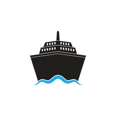 Obraz premium Cruise ship Logo icon Template vector flat design