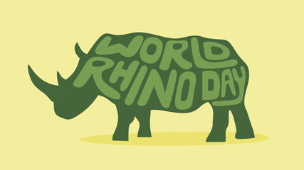 world rhino day background template vector