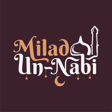 vector islamic milad un nabi festival text design