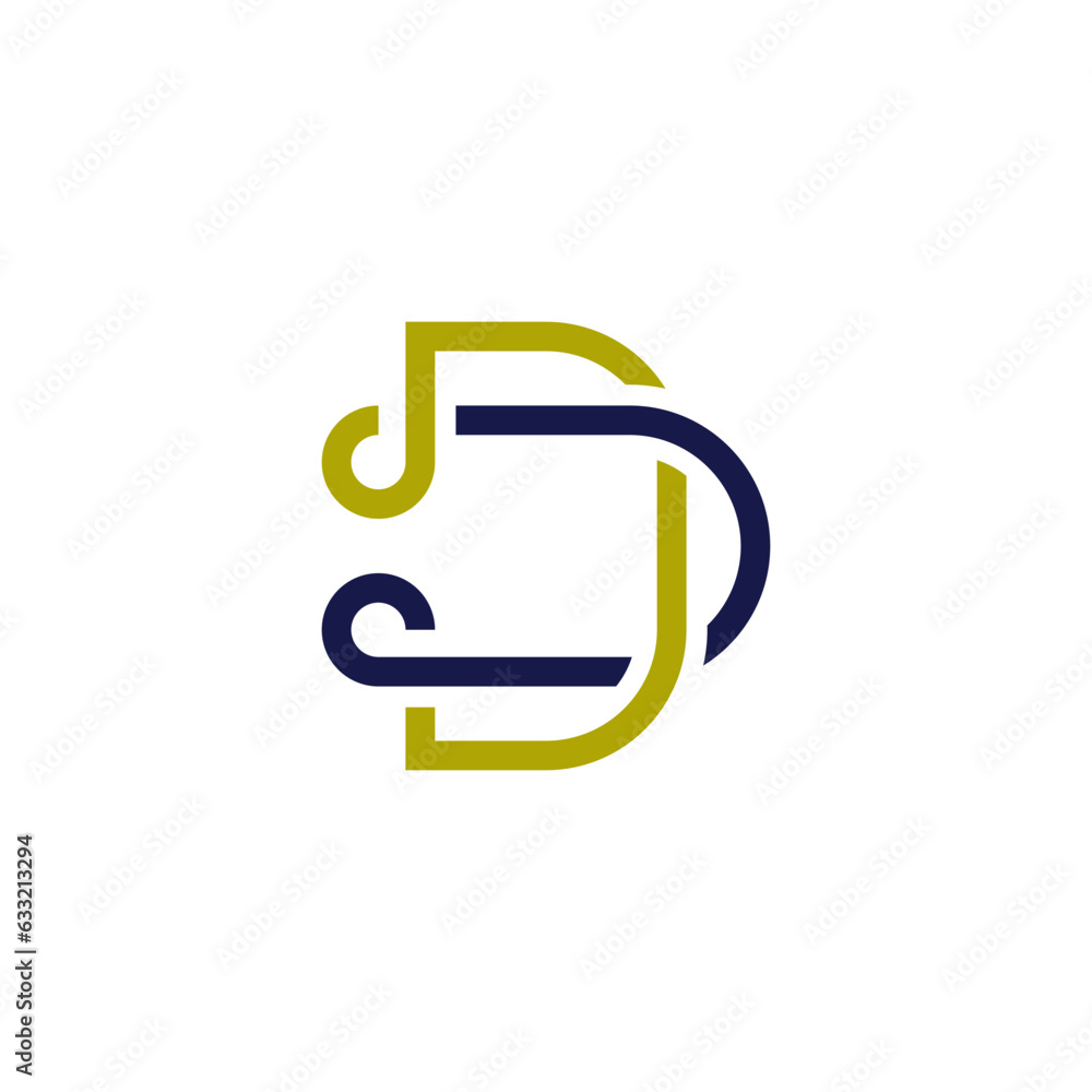 Poster initial letter DD unique monogram logo vector