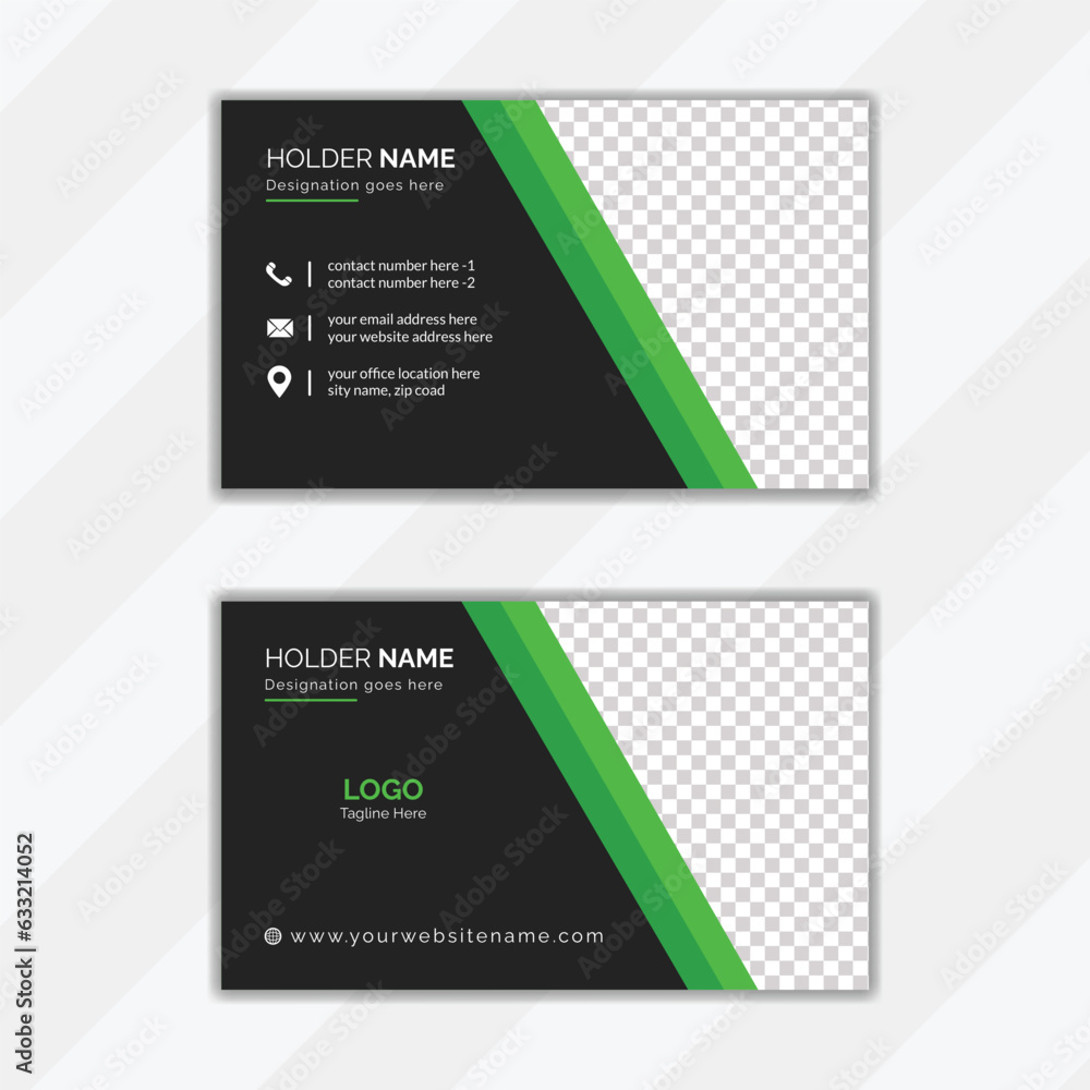 Poster business card design customizable file templet. simple design presentation for name card. double sid