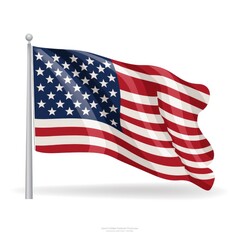 USA Flag isolated on white background, USA day