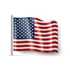 USA Flag isolated on white background, USA day