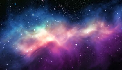 Fototapeta na wymiar Space background with realistic nebula and shining stars. Colorful cosmos with stardust and milky way. Magic color galaxy. Infinite universe and starry night. Vector illustration