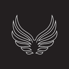 Set of dark wings symbols. Wings identifications. Assortment wings identifications. Vector representation.