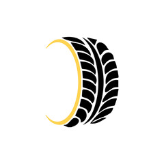 tire symbol, wheel vector symbol in vogue level plan.