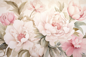 Pattern art floral watercolor