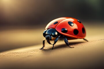 Naklejka premium ladybug on a leaf