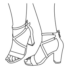 new design Comfortable shoes women slingbacks block square heel for ladies in wholesale, Pointed-toe Women's Pumps Big Size Foot Fetishism Stilettos Shoes Strippers High Heels vector illustration