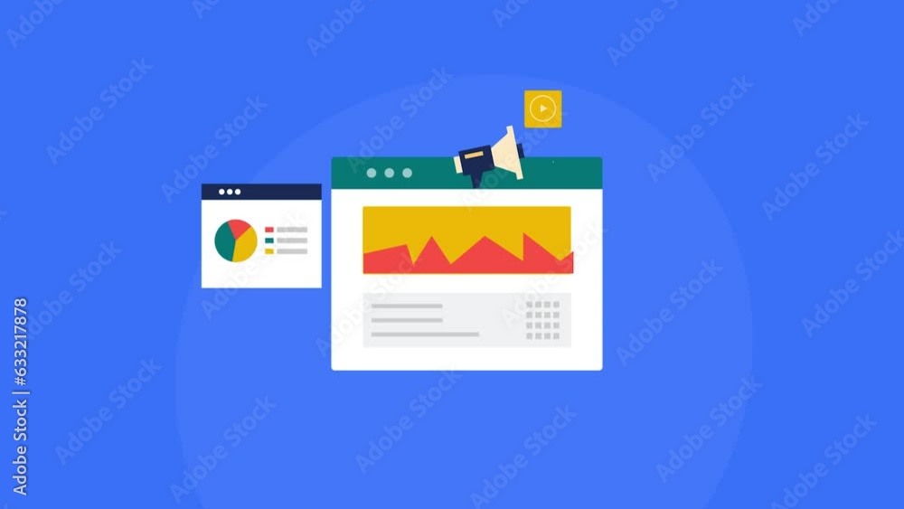 Poster web dashboard interface with big data analytics, kpi metrics statistics for business, marketing, fin