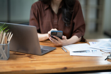 Asian business woman Working at the office