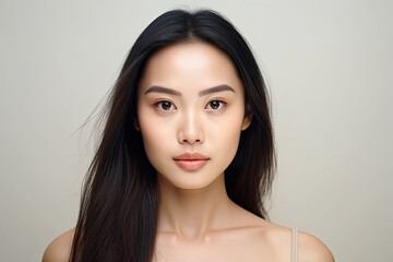 photograph of Asian women portrait, Beautiful young asian woman with clean fresh skin,generative ai