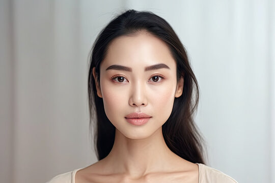 photograph of Asian women portrait, Beautiful young asian woman with clean fresh skin Generative ai