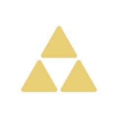 3つの三角形のシンプルな図形のあしらい - かわいいフォルムにアレンジした日本の三つ鱗/みつうろこ